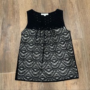 Loft Lace & Dotted Lined Tank